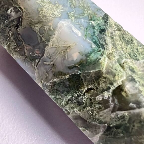 Moss Agate Crystal Double Terminated‎ Point (#3) - Picture 11 of 13
